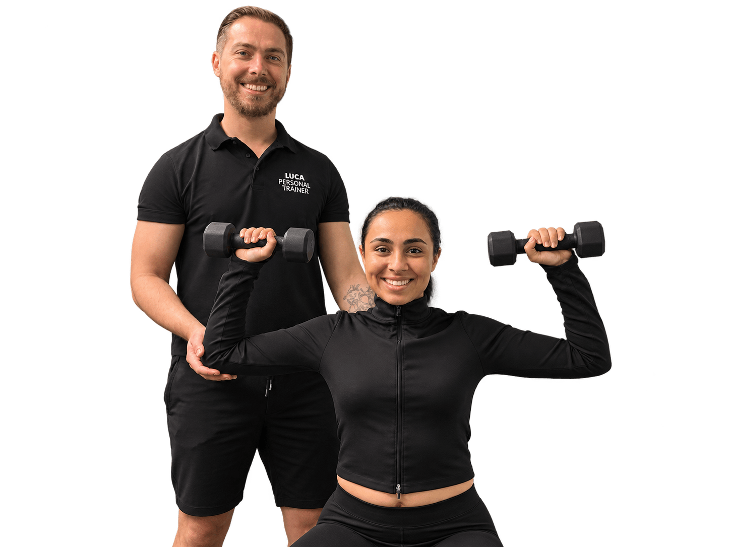 Luca beim Personal Training mit einer Kundin