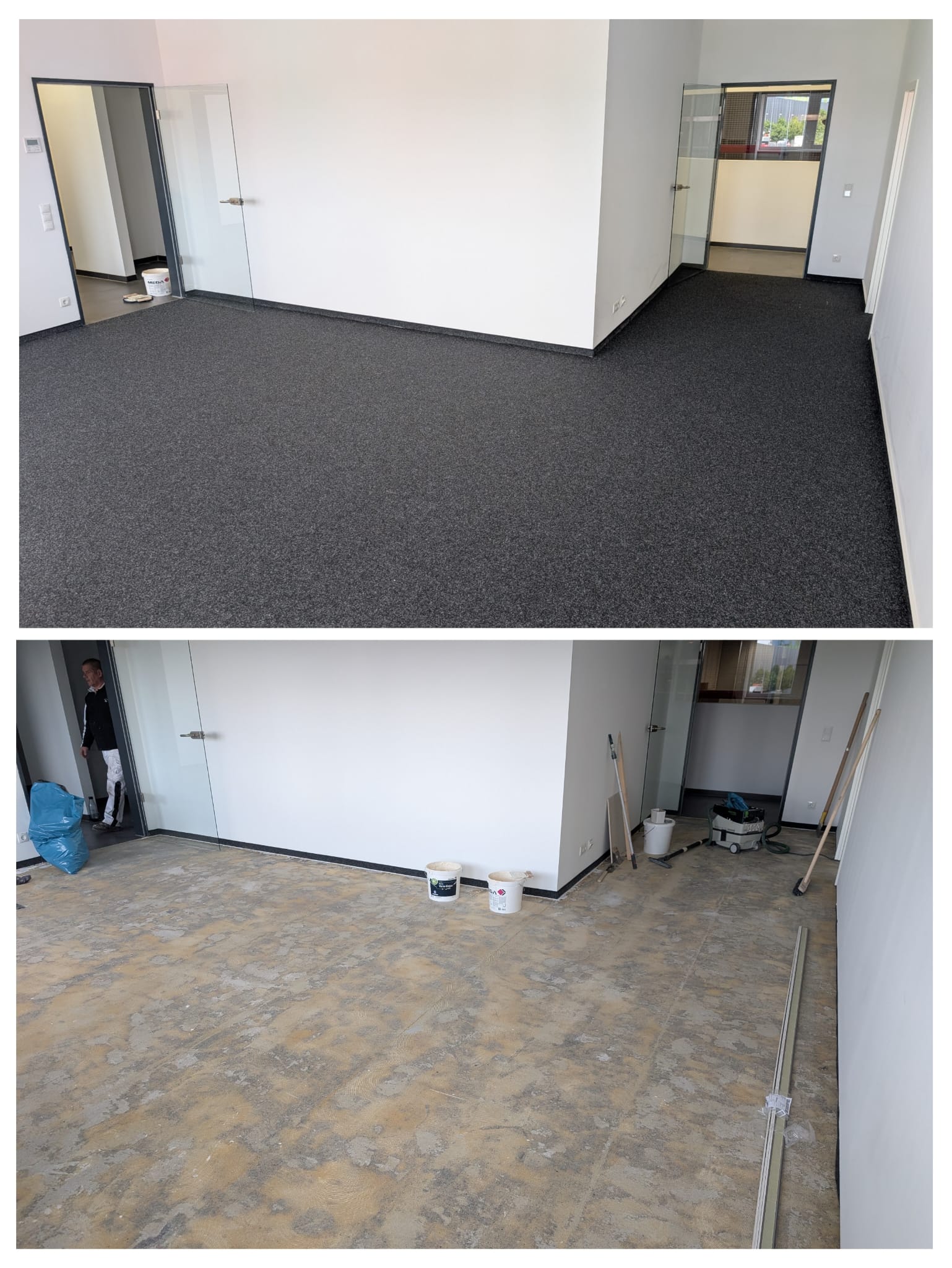 Bodenverlegung durch Haus und Herz