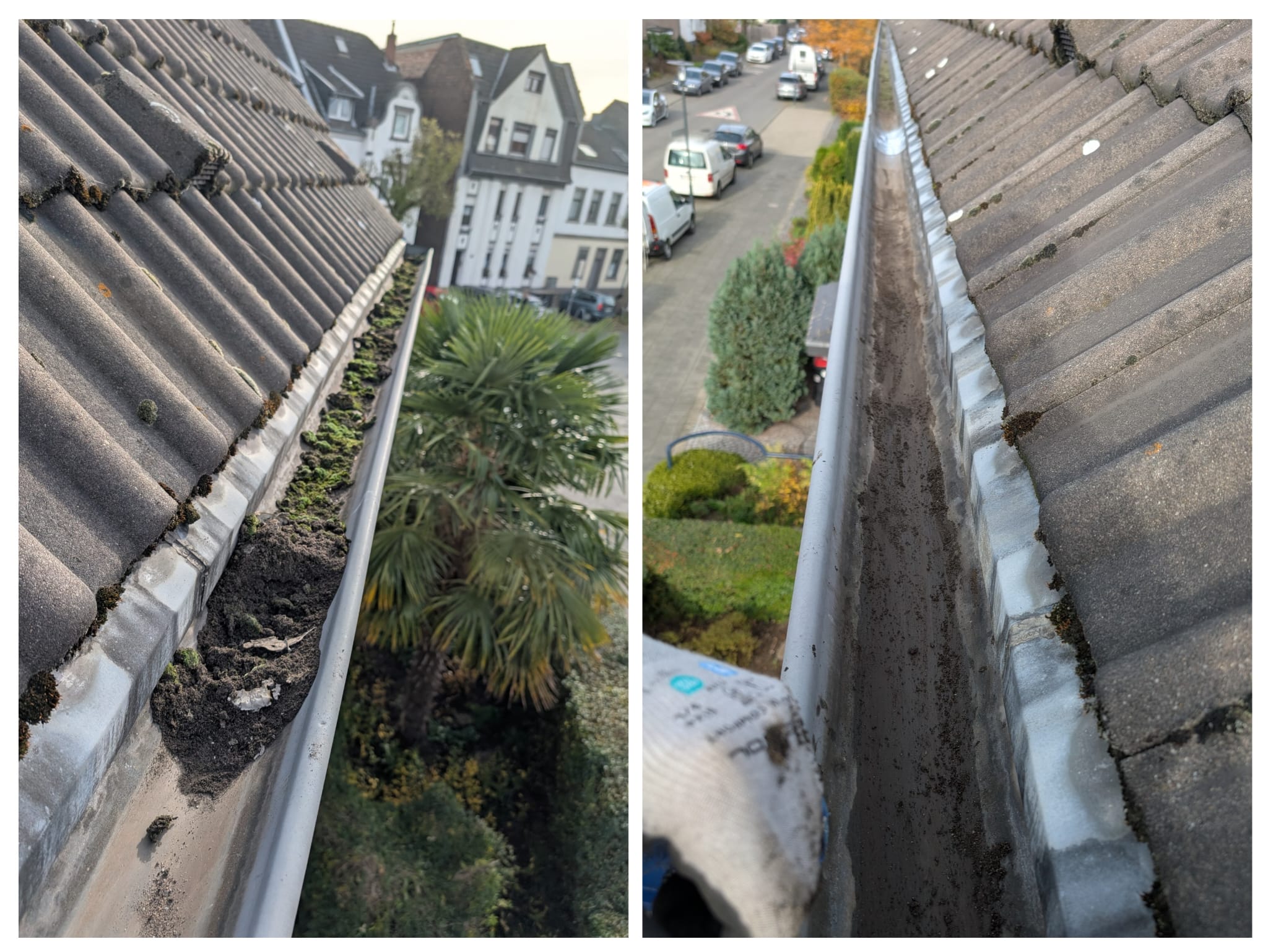 Dachrinnenreinigung durch Haus und Herz